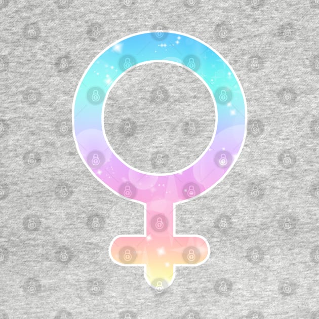 Venus Planet Symbol in Magical Unicorn Colors by bumblefuzzies